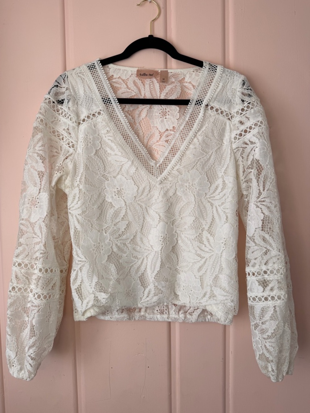 Willow+Root Floral Lace V-Neck Blouse Sz medium